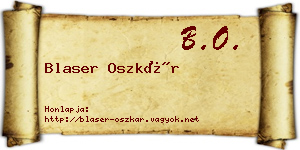 Blaser Oszkár névjegykártya